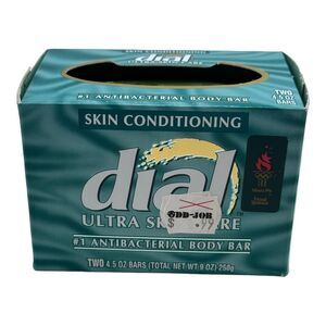 Dial Skin Conditioning Ultra Skin Care Body Bar Soap 2PK 1990s PROP NOS VTG